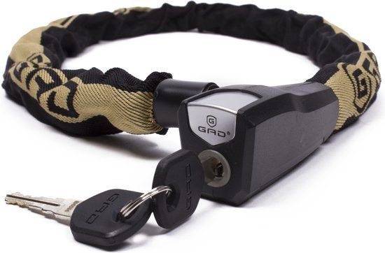 GAD Kettingslot - zwart - 110 cm - 2 sleutels - scooter / fiets - kabelslot
