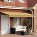 Maison Exclusive - Parasol manuel, 4,5 x 3,5 mètres, rayé jaune, gris et blanc