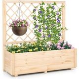 Coast Jardinière surélevée avec treillis – Jardinière en bois 98 x 34 x 104 cm – Naturel