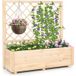 Coast Jardinière surélevée avec treillis – Jardinière en bois 98 x 34 x 104 cm – Naturel