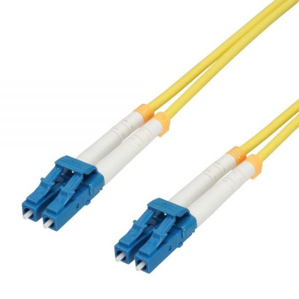 Inline LC Duplex Optical Fiber Patch kabel - Single Mode OS2 - geel / LSZH - 0 50 meter