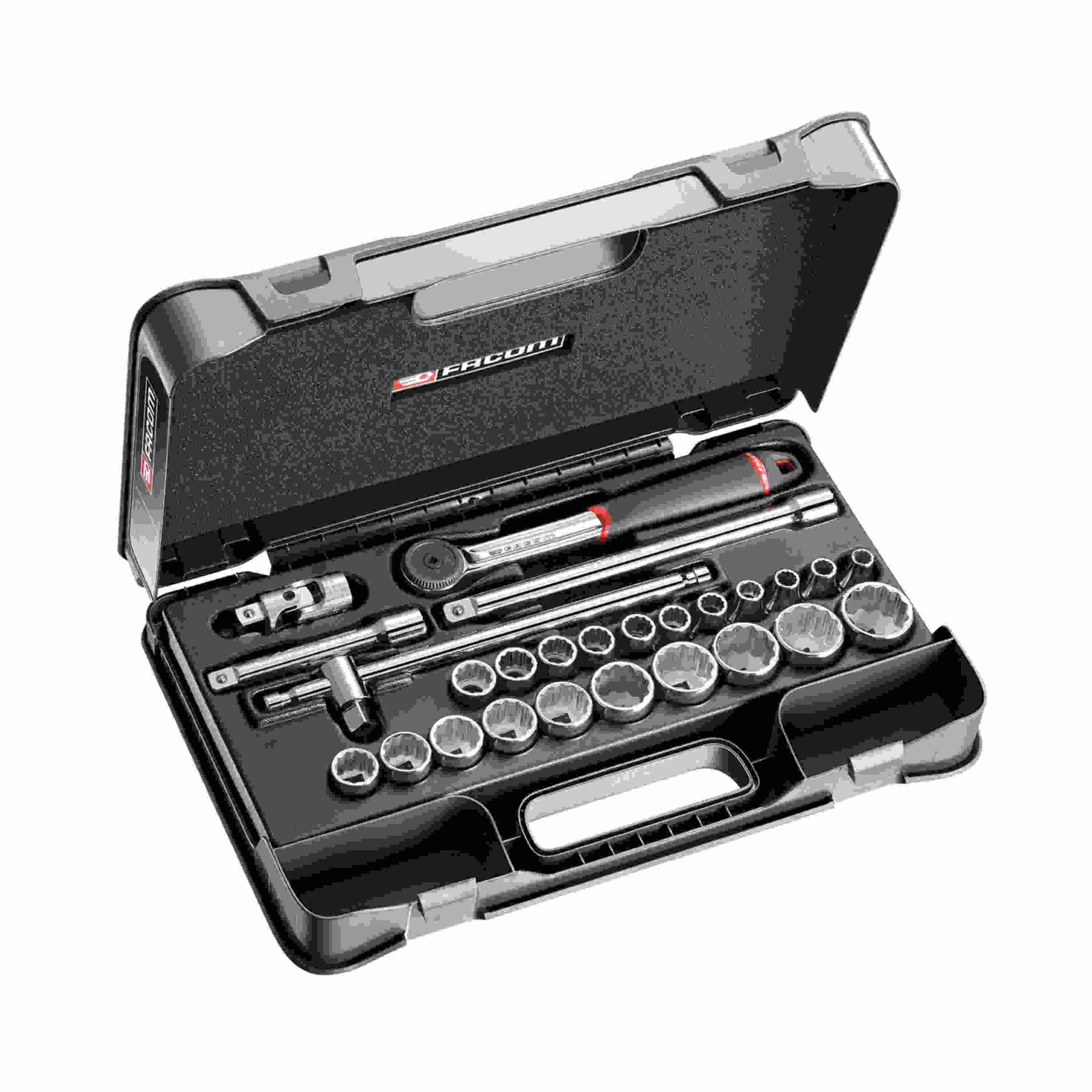 FACOM S.161-4P12 Dopsleutelset 8-32 mm 12 kant 1/2" Metrisch