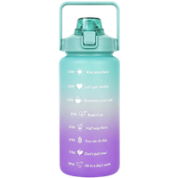 Verk Motiverende Blauw-Paarse Waterfles met Rietje – 2000 ml