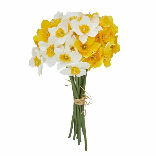 LOBERON Sierbloem set van 12 Misapina geel/wit/groen