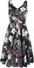 Hell Bunny Tahiti 50's Dames Midi-jurk - Zwart - 3XL