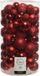 Decoris 100x stuks kunststof kerstballen rood 4, 5, 6, 7 en 8 cm