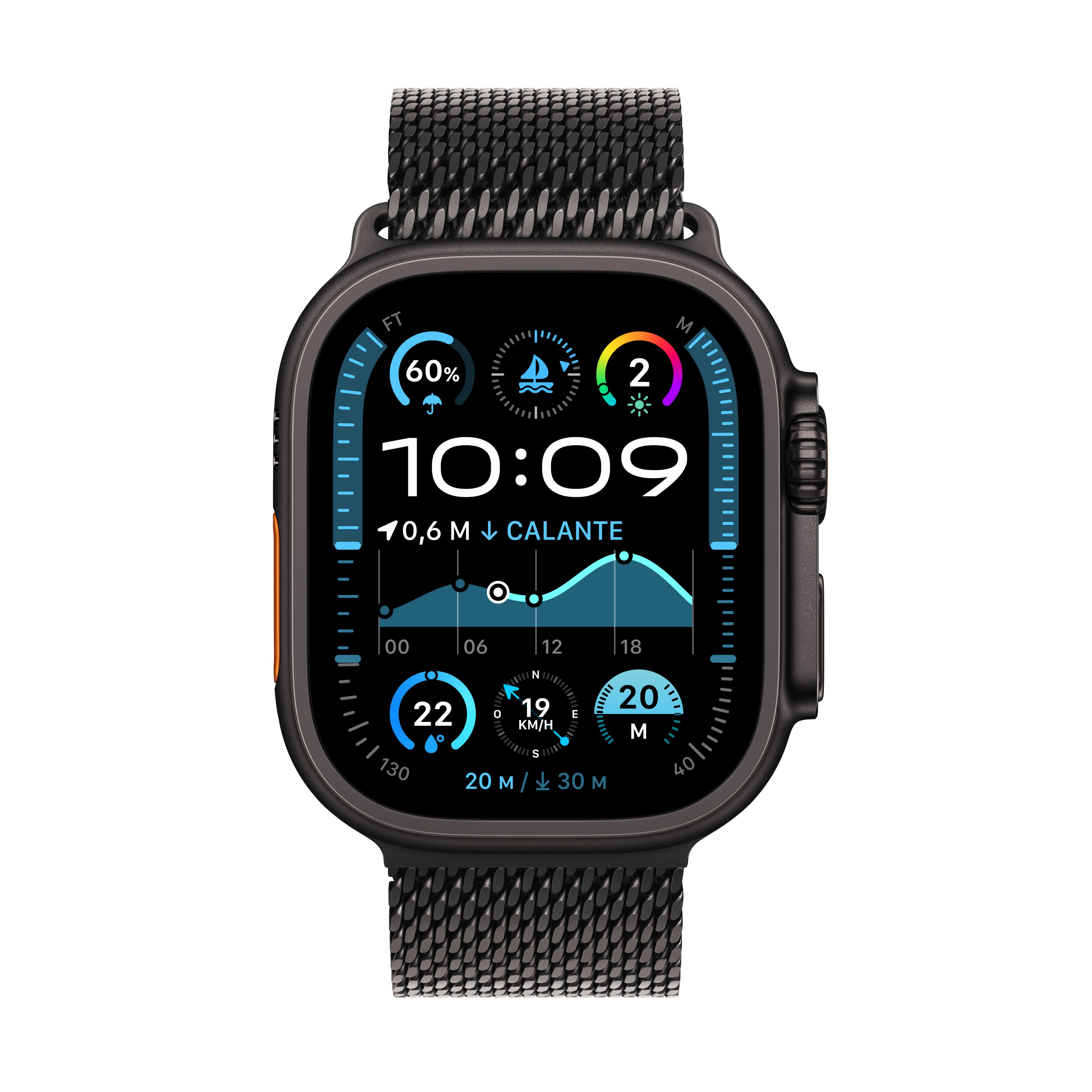Apple Watch Ultra 2 GPS + Cellular 49mm Black Titanium - Black Milanese Loop (L)