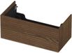INK - Onderkast 1 Lade Push 2 Open Horizontaal Gefreesd Bestaande Uit - 900x450x376 Mm - Massief Eiken Chocolate