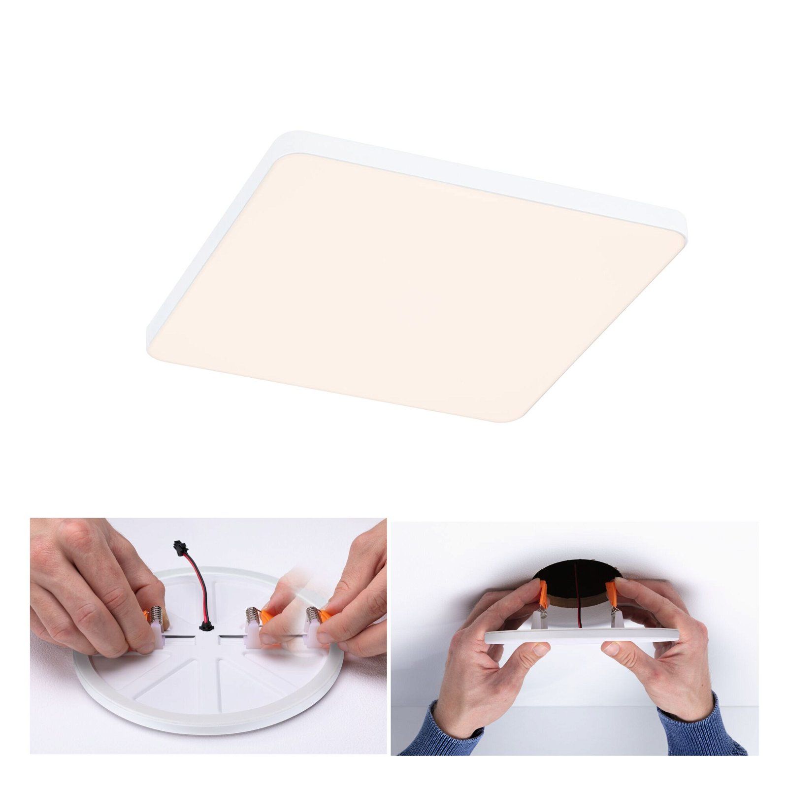 Paulmann VariFit LED-inbouwpaneel Veluna Edge IP44 hoekig 160x160mm 1100lm 3000K Wit