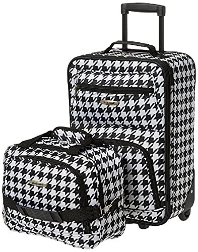 Rockland Mode Softside Rechtopstaande Bagage Set, Zwart en Wit, 2-Piece Set (14/19) - 0675478553879