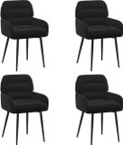 vidaXL Eetstoelen 4 stuks fluweel Zwart 59 x 59,5 x 90 cm