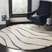 Safavieh Shag Collection 4' Round crème/blauw.