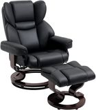 Homcom Relaxfauteuil met Hocker - Zwart