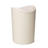 Superio Kleine prullenbak met deksel voor de badkamer, moderne witte mini-afvalbak met zwenkdeksel, 6 liter, van kunststof, geschikt voor keuken, badkamer, slaapkamer, kantoor of onder een bureau