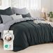 TRANKIELO® - Ensemble de literie 200 x 220 cm anthracite gris – 3 pièces – Coton – certifié – respirant et réversible