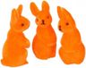 Merkloos / Sans marque Humbert Und Brandt Gmbh Kleine decoratie paashaasjes - oranje - 5 cm - set 3x stuks - polyester - Paasversiering / Paasdecoratie