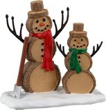 Lemax Log Snowmen