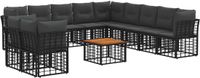 vidaXL Buiten bankenset 12 st Zwart en Donkergrijs Polyester