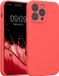 kwmobile telefoonhoesje geschikt voor Apple iPhone 14 Pro Max - TPU backcover met siliconen coating - Smartphone case in neon koraal