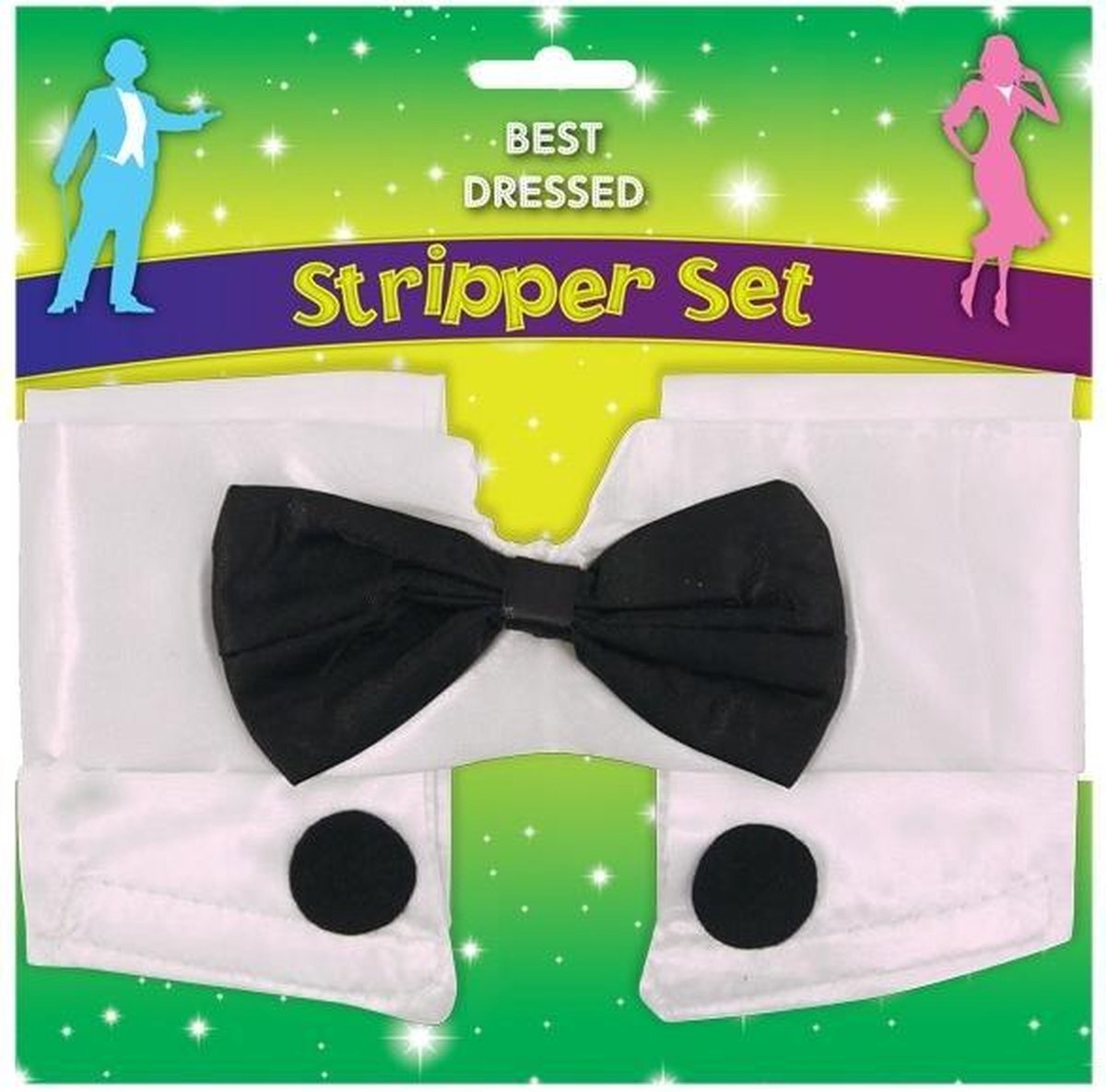 - MANNELIJKE STRIPPER SET HAND CUFFS BOW DAS FANCY JURK PARTY Kip STAG NACHT FUN U36365