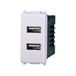 Elektronova Dual USB-bus type-A 5V 2.1A oplader wit compatibel Vimar Plana oplader 2402