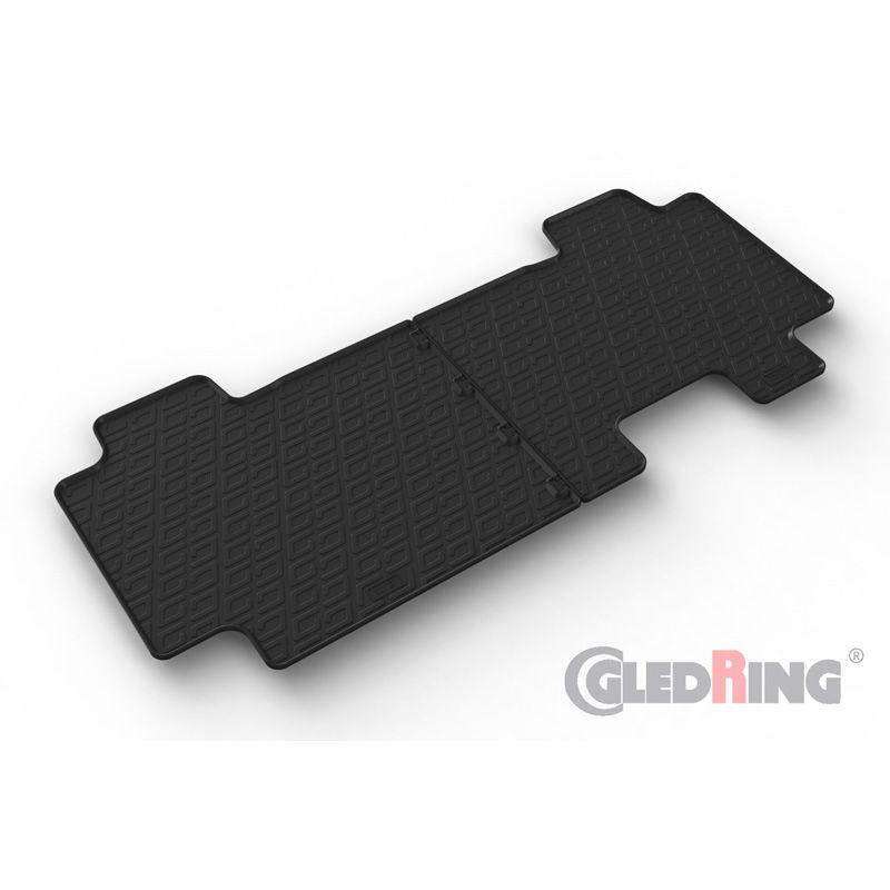 Gledring Rubbermatten compatibel met Citroën Spacetourer/Peugeot Traveller/Toyota Proace Verso 2016- / Fiat Scudo 2022- / Opel Zafira Life 2019- (2de zitrij) (G profiel 2-delig + montageclips)