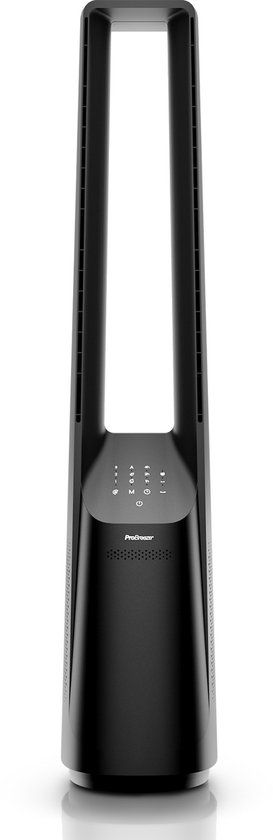 Pro Breeze Bladloze Torenventilator en Luchtzuiveraar – 101cm Hoge Aircooler met Afstandsbediening, 6 Snelheden, 60° Graden Draaiing, Luchtkoeler Ventilator – Grote Stille Slaapkamerventilator voor Thuis en op Kantoor – Zwart