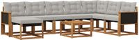 vidaXL - Hoek loungeset - 8 zitplekken - Acacia hout - Naturel en lichtgrijs