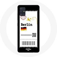 Maniacase Etui voor Samsung Galaxy A51 5G Vliegticket Berlijn
