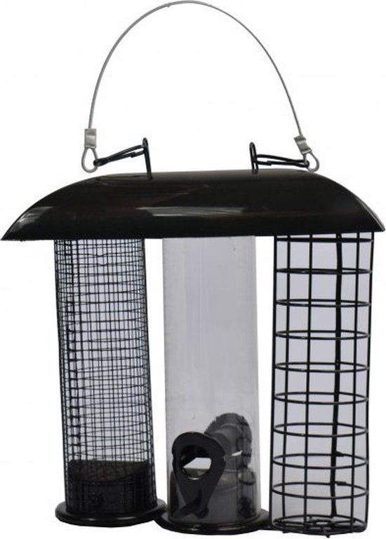 Esschert Design Voedersilo 3 in 1 - Zwart | Vogel | Metaal