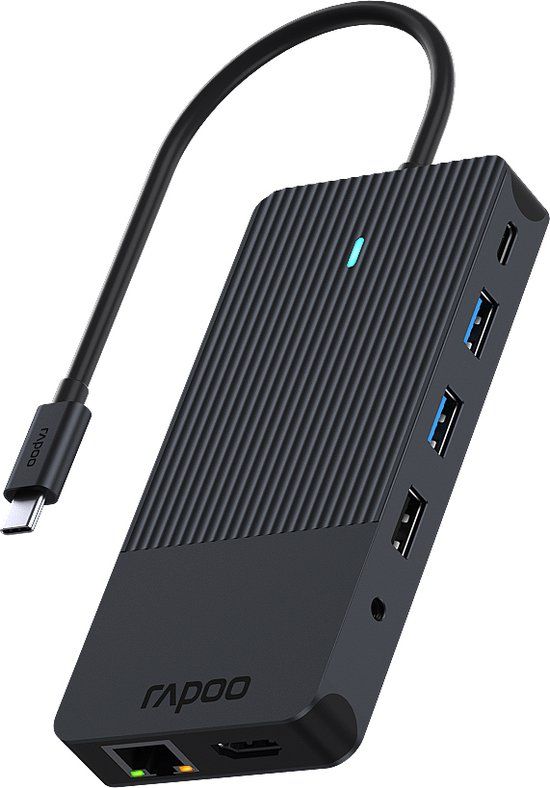 Rapoo UCM-2006 12-in-1 USB-C Multiport Adapter, Dark Grey