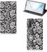 B2Ctelecom Smart Cover Samsung Galaxy Note 10 - Black Flowers