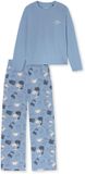 SCHIESSER Pyjama lang Dames grijs blauw