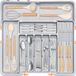 Unyqoos® Organiseur de tiroir à couverts réglable et extensible avec porte-couteaux - Gris