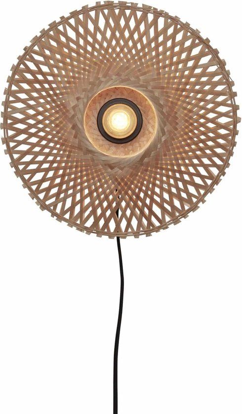 GOOD&MOJO Kalimantan Wandlamp - Bamboe - Ø30cm - Bruin