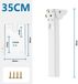 OrangeCart B.V. 2 stuks set de pieds de meuble, pieds de table, métal blanc, pied de meuble métallique, capacité de charge renforcée, pieds de canapé, blanc, supports de table en fer/canapé, pieds de meuble TV, supports de meuble avec vis, 35 cm