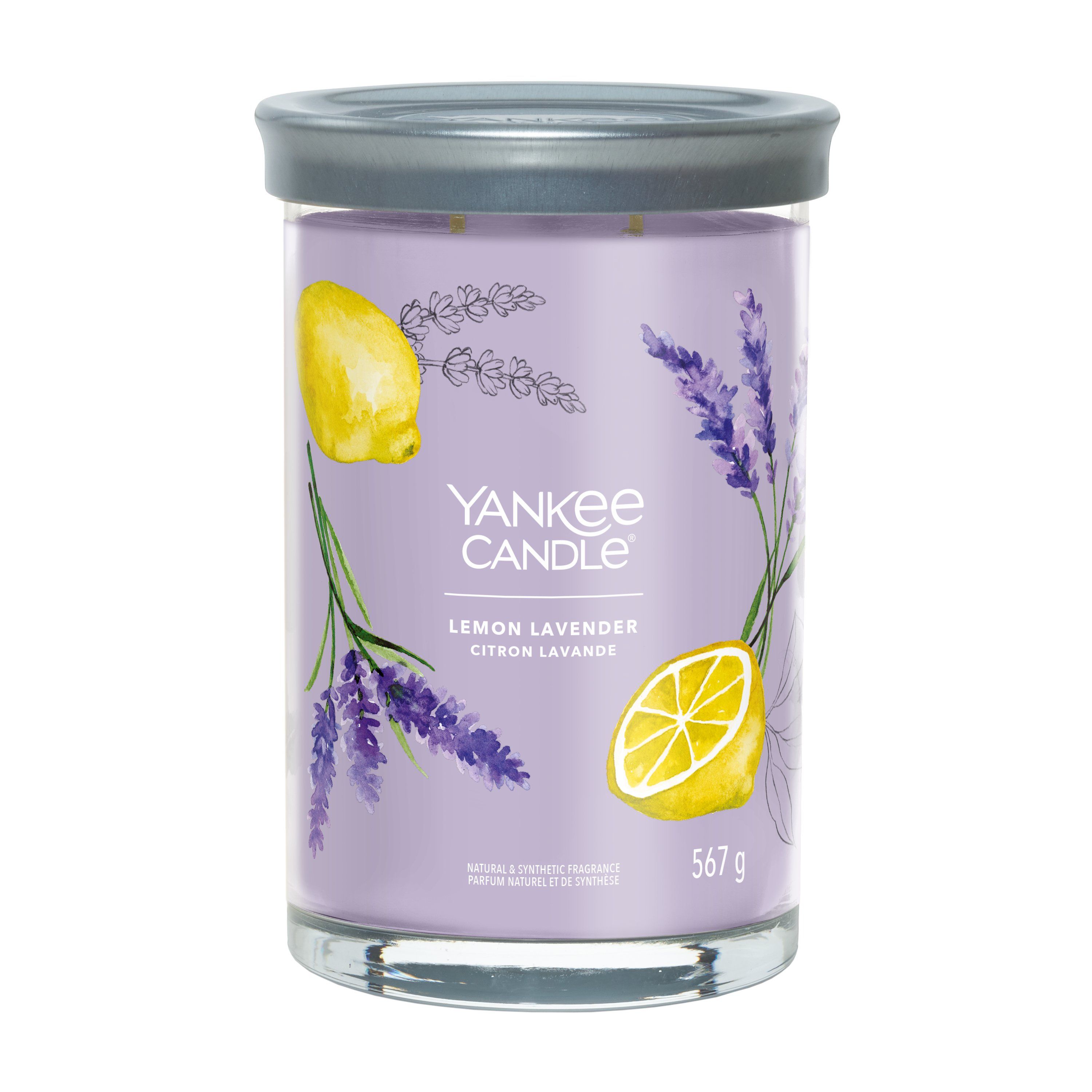 Yankee Candle Paarse Cilinder Kaars van Glas 14,9 cm