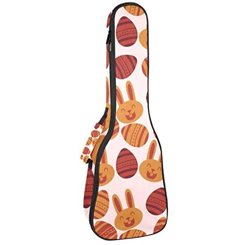 Mersov Tenor Ukulele Gigbag Waterdichte Ukelele Case Gewatteerde Rugzak, Geweldig voor Sopraan Concert (21/23/24 inch) Plat Gelukkig Pasen Konijnei