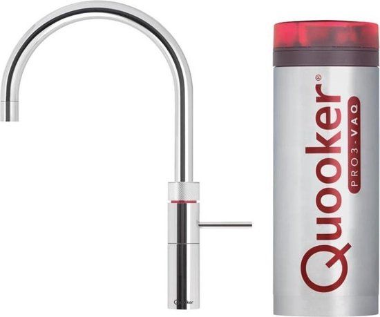 Quooker Fusion PRO3-VAQ Round Steel 3 in 1 - RVS - Kokend-water-kraan