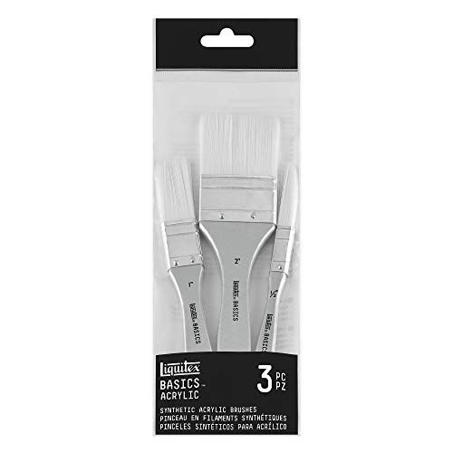 Liquitex Basics - Set 3 Synthetische penselen - Plat 1/2, Plat 1,2 - Acrylverf