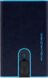 Piquadro Blue Square Credit Card Case Slider RFID Night Blue