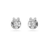 Swarovski Bella Oorknopjes, Ronde slijpvorm, Pavé, Wit, Rodium toplaag