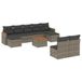 vidaXL 10-delige Loungeset met Kussens, Poly Rattan, Grijs