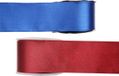 Merkloos Satijn sierlint pakket - blauw/rood - 2,5 cm x 25 meter - Hobby/decoratie/knutselen - 2x rollen