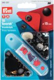 Prym Naaivrijdrukknopen ANORAK kap gelakt 15 mm zwart 10 st.