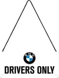 Nostalgic Art Merchandising Nostalgic Art BMW Drivers Only Hangend Metalen Bord 10 x 20 cm