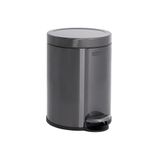 Rubbermaid Roestvrijstalen ronde opstapvuilnisbak voor thuis en badkamer, 1,6 gallon, houtskool