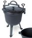 Chaudière en fonte - Marmite en fonte sur pieds avec couvercle - 8 litres - Convient pour grill au charbon de bois - Noir