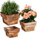 Merkloos Relaxdays plantenpot - set van 3 - hout - binnen - buiten - vierkant