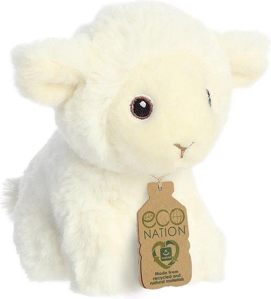 Aurora Pluche schaap/lammetje 13 cm - Knuffeldier boerderij speelgoed
